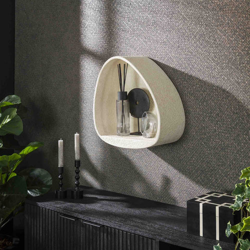 Giga Meubel Wandschap Stone Driehoek - Wit Marmer - 42x21x45cm - vtwonen shop