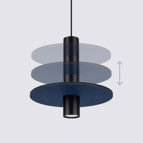 Sollux Lighting Hanglamp PELTA 1 zwart/navy - 30x30x126cm