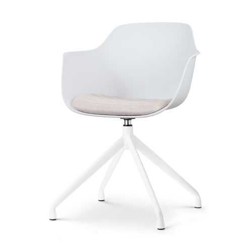 Nolon Nola-Liz Eetkamerstoel Wit - Lichtgrijs - Draaibaar - Wit - vtwonen shop