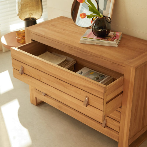 Tikamoon Commode van massief teakhout - Naturel