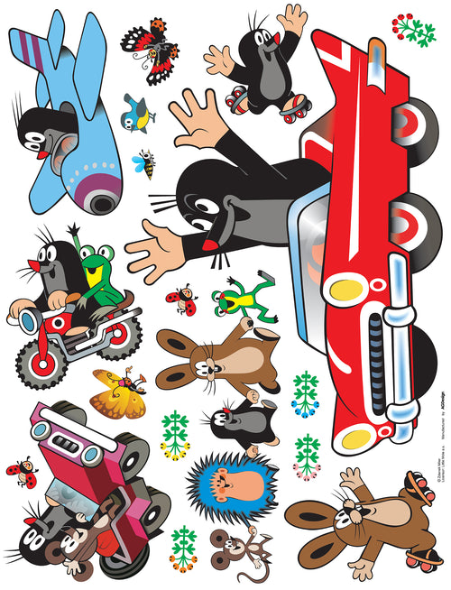 Sanders & Sanders muursticker Het Molletje zwart, rood en blauw - 85 x 65 cm - 600151