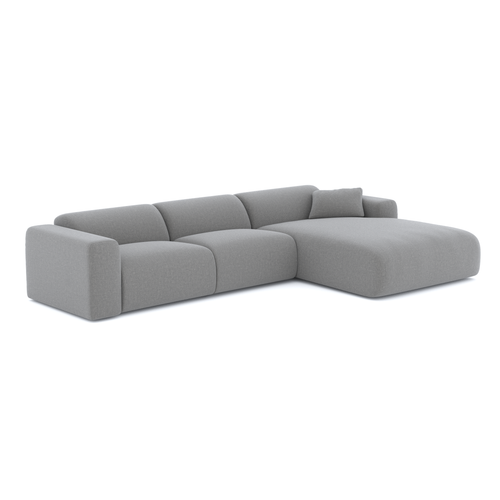 Sia Home - Grote hoekbank MYRA - Geweven stof - Lichtgrijs - 280cm - vtwonen shop