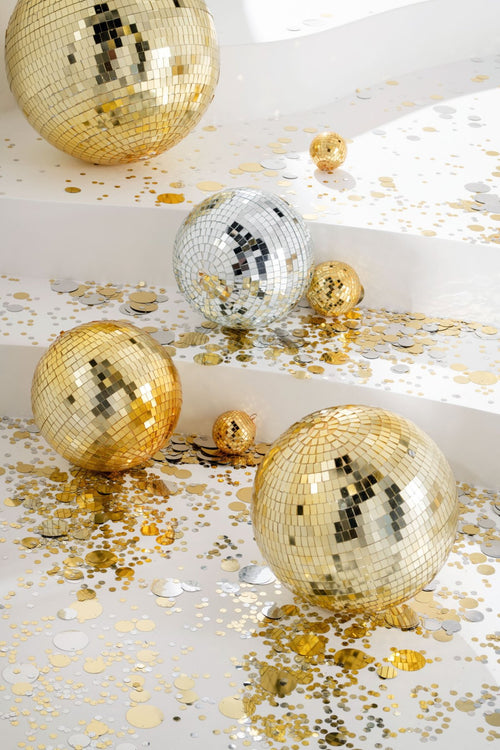 J-Line decoratie Discobal Spiegel - kunststof -  goud - small