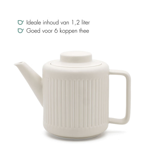 Bredemeijer - Theepot Skagen 1,2L wit - vtwonen shop