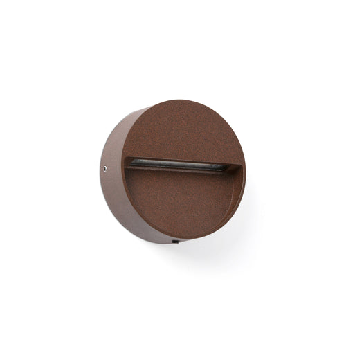 Faro Dune Dune ronde LED-wandlamp voor buiten, roestbruin, IP65, kleurtemperatuur 2200-4000K