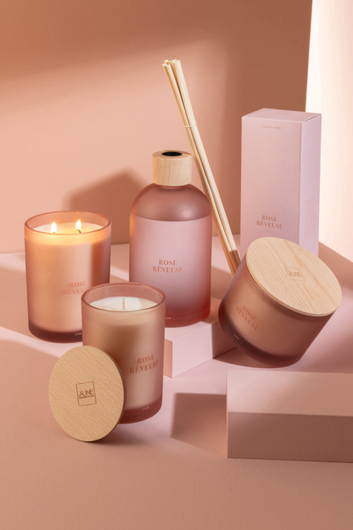 J-Line geurkaars Accords Essentiels - Rose Rêveuse - roze - 38U