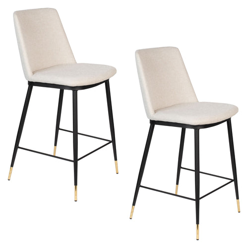 Housecraft Living Lionel Barkrukken rugleuning 65 cm Beige - Set van 2