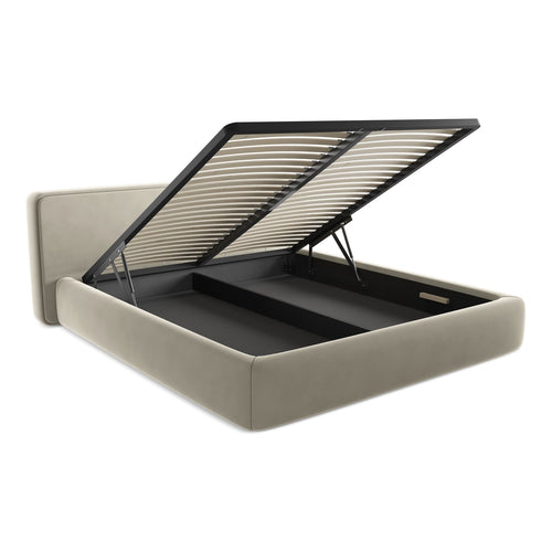 LaMiaSofa Bed met opbergruimte Firenze - velours - parel - 220x225x82