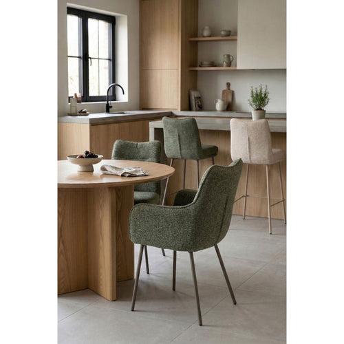 Housecraft Living Jacques Eetkamerstoelen Armleuning Groen - Set van 2