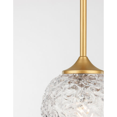 Merano Concord Globe Hanglamp Plafondlamp Helder Gestructureerd Glas, Geborsteld Goud Staal LED G9