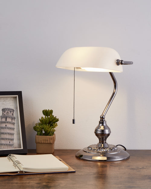 EGLO bureaulamp Banker - tafellamp - e27 - 39 cm - wit