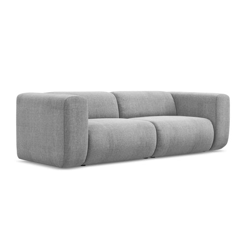 LaMiaSofa 3-zits bank Bari - chenille stof - lichtgrijs - 228x89x70