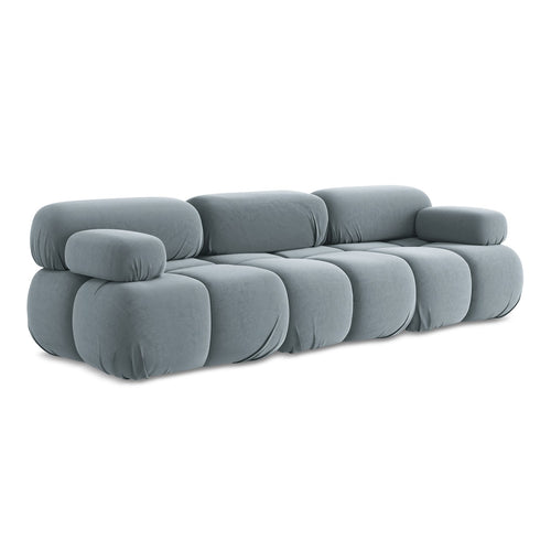 LaMiaSofa 3-zits bank Sanremo - velours - lichtblauw - 285x96x70