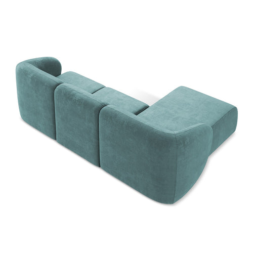 LaMiaSofa hoekbank links Cervo - chenille stof - jeans - 248x166x87