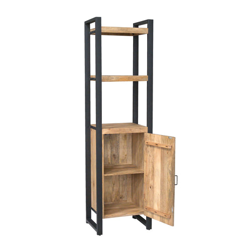 Starfurn Boekenkast Britt - Naturel Hout - 1-Deur - 55x40x200cm