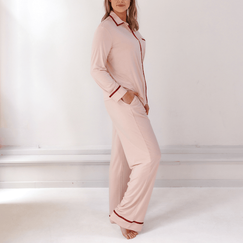 Coco & Cici - Tencel Pyjama Shirt - Dames - Powder Peach - Maat S - vtwonen shop