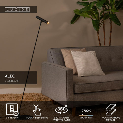 Lucide vloerlamp ALEC - 1xG9 - Zwart