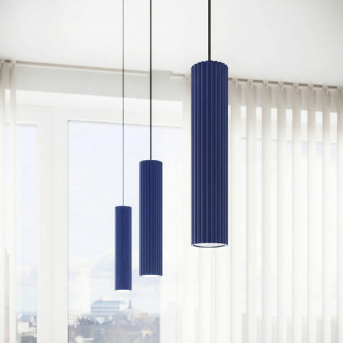 Sollux Lighting Hanglamp KARBON 2 ultramarijn - 30x6,5x90cm