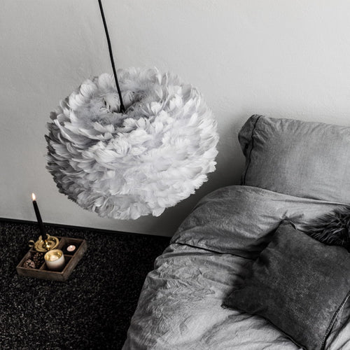 Umage Eos Mini hanglamp light grey - met koordset zwart - Ø 35 cm - vtwonen shop