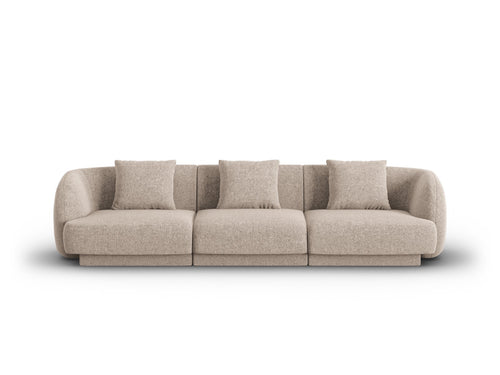 Cosmopolitan Design Bank Tulum 3-zits, chenille, beige - 90x255x70cm