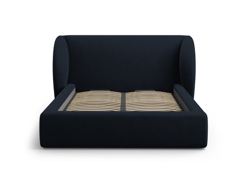 Micadoni Opbergbed met hoofdeinde Miley 200x200cm, flueel, donkerblauw - 230x247x100cm