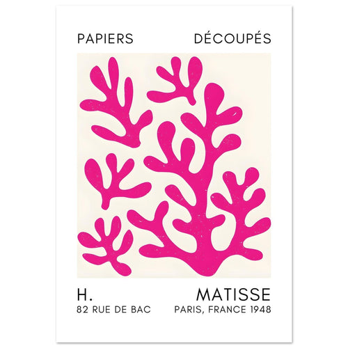 Artfulprints Poster met Lijst Matisse – Coral shadows pink   - 70x100 cm - Roze