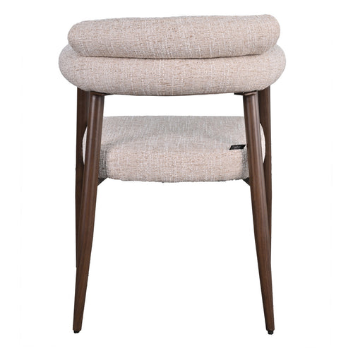 DÉJA Living Eetkamerstoel Lidingö - Beige/Walnoot Stof - Set van 2