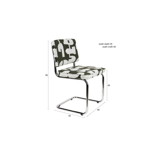 Zuiver Ridge Deco Symbols Eetkamerstoelen Groen - Set van 2