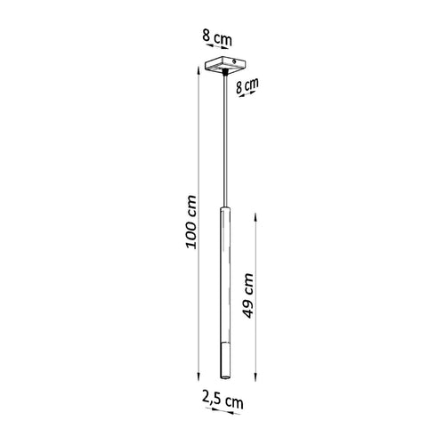 Sollux Lighting Hanglamp MOZAICA 1 zwart/koper - 8x8x100cm