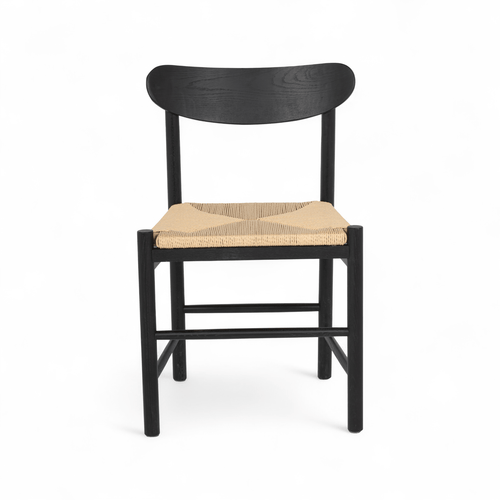 Furnhouse eetkamerstoel Malou - Zwart - Papiergaren - Set van 2