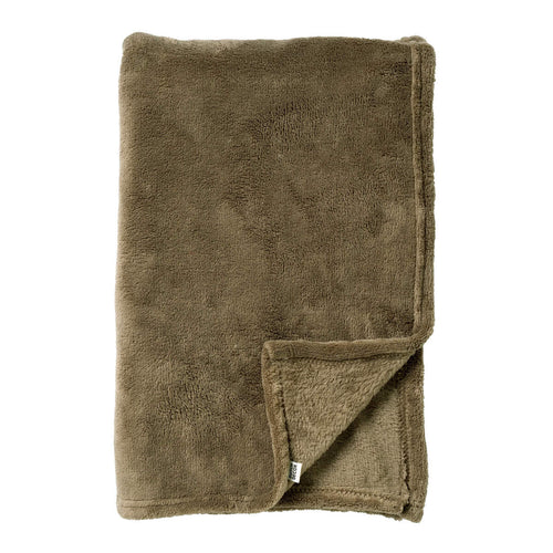 HARVEY - Plaid 150x200 cm - superzachte deken van fleece - Military Olive - groen