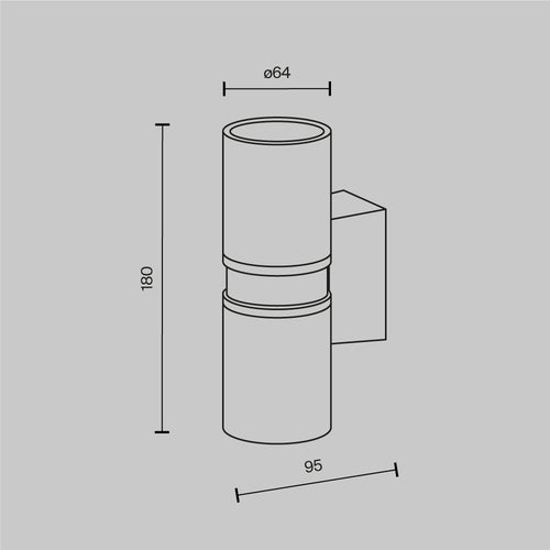 Maytoni Outdoor - Wandlamp Bowery - Zwart - Ø6,4 - vtwonen shop