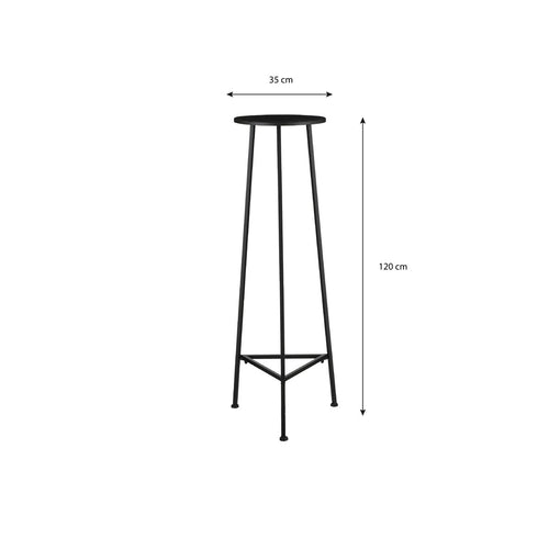 Mica Decorations Adine Plantentafel - H120 x Ø35 cm - Metaal - Zwart