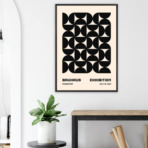 Artfulprints Poster met Lijst Bauhaus - 19 juli 1923 zwart   - 70x100 cm - Zwart / Wit