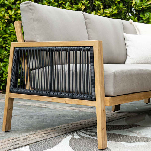 Decala lounge-diningset -5-delig-aluminium-light teak look-desert sand - vtwonen shop