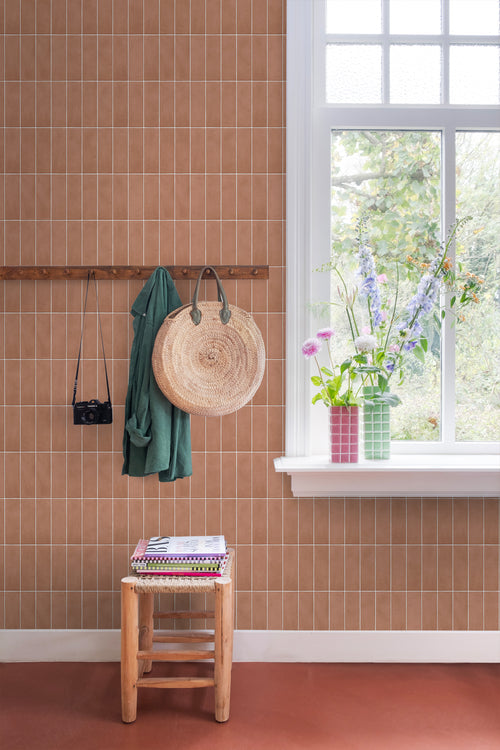 ESTAhome behang tegelmotief terracotta - 50 x 900 cm - 131538 - vtwonen shop