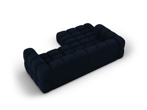 Cosmopolitan Design Modulaire hoekbank links Sky 3-zits, flueel, koningsblauw - 162x244x70cm