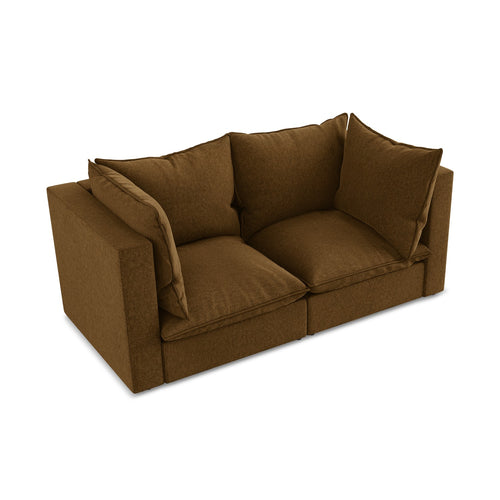 LaMiaSofa Tweezits modulaire bank Ravenna - velours - mosterd - 180x90x77