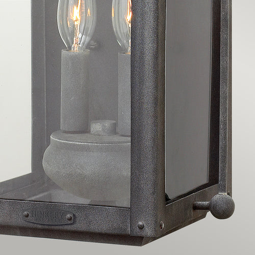 Anchorage Hinkley Outdoor 2-lichts wandlantaarn verouderd zink IP44