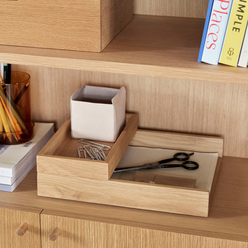 Hübsch opbergdoos Note - mdf/eikenfineer - 35x24xh5, 35x24xh10cm