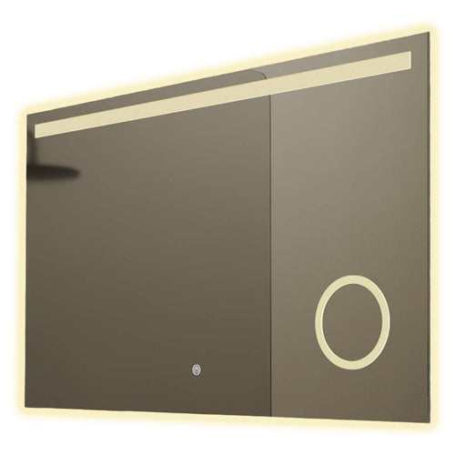 LOMAZOO badkamerspiegel Riviera - met LED verlichting & make up spiegel - rechthoekig - 100 x 60 cm