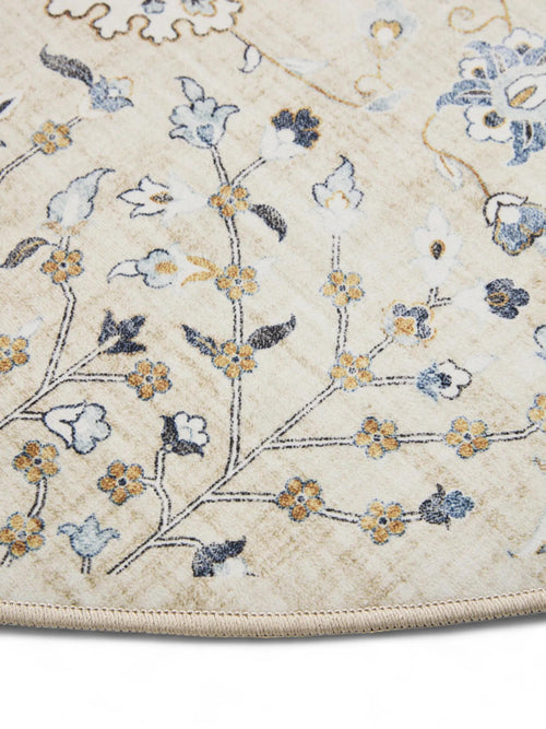 benuta wasbaar vloerkleed George - beige - ø 160 cm