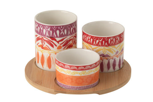 J-Line aperoschaal - keramiek - paars/rood - small