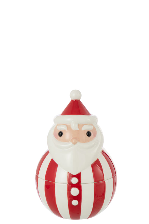 J-Line voorraadpot Sinterklaas Dolomiet - keramiek - kerstrood/wit - large - vtwonen shop