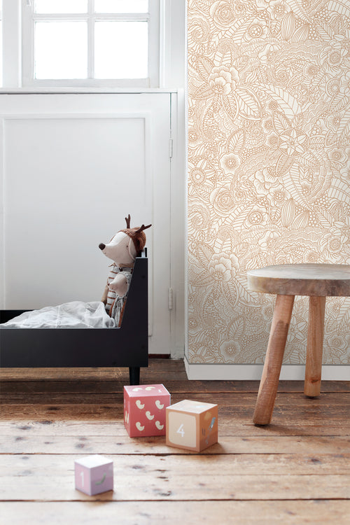 ESTAhome behang bloemtekeningen beige - 53 cm x 10.05 m - 139547