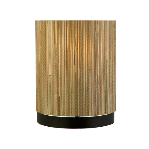 Searchlight Meadow 1-lichts wandlamp, kap van natuurlijk gras en zwart metaal