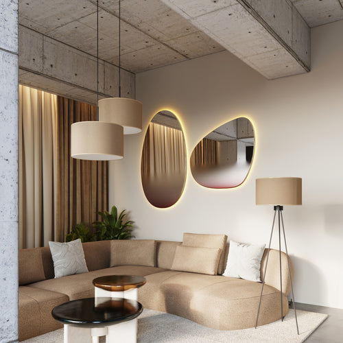 Sollux Lighting Hanglamp NEVIA beige - 40x40x137cm