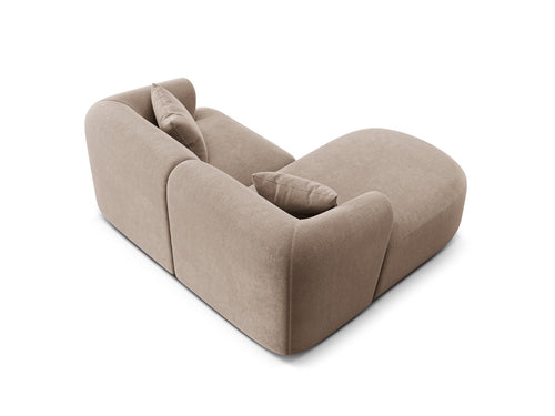 Cosmopolitan Design Modulaire hoekbank links Campi 3-zits, flueel donkerbeige - 156x180x70cm