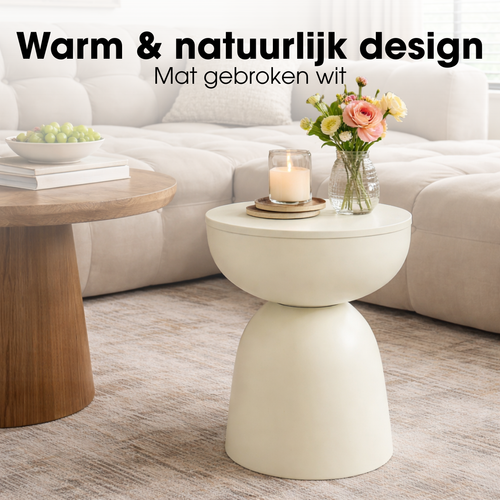 Mica Decorations Elliot Bijzettafel - Bijzettafel Rond H45 x Ø32 cm - Bijzettafeltje voor Woonkamer of Slaapkamer - Ideaal als Plantentafeltje - IJzer