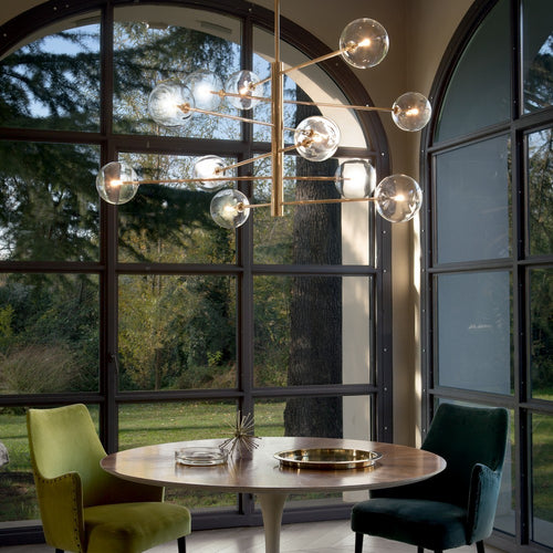 Ideal Lux Equinoxe - 12 Light Multi Arm Plafond Hanglamp Antiek Messing